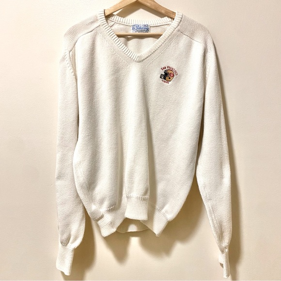 Pickering Other - Pickering 80s Vintage V-neck Sweater San Fransisco 49ers Men's Extra Large White